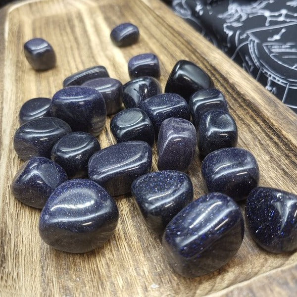 Blue Goldstone Tumbles