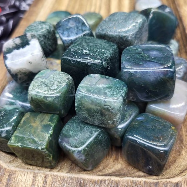 Moss Agate Cubes