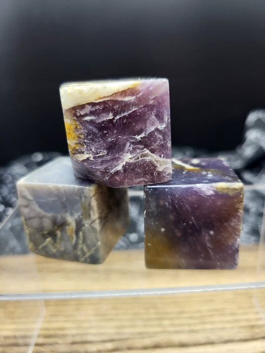 Violet Flame Agate Cubes