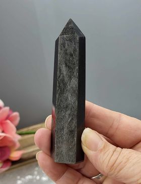 Silver Sheen Obsidian Mini Towers