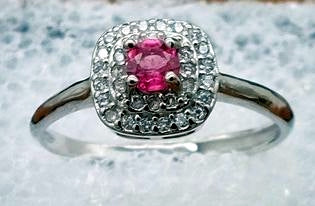 Pink Topaz Adjustable Ring