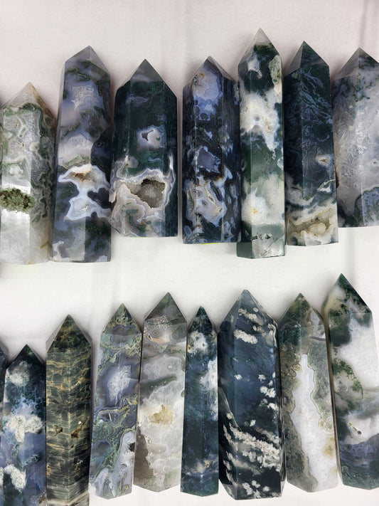 Moss Agate Mini Towers