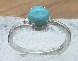 Manmade Turquoise Adjustable Ring