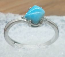 Manmade Turquoise Adjustable Ring