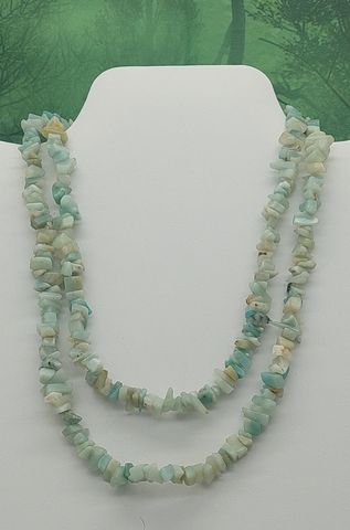 Amazonite Chip Necklace 34-36"