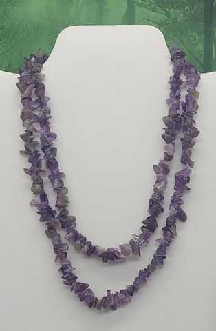 Amethyst	Chip Necklace 35-36"