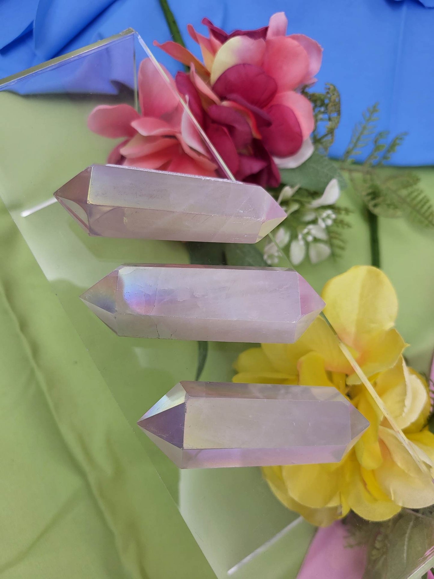 Aura Rose Quartz Double Terminated