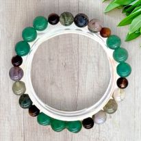 Moss Agate/Green Aventurine  8mm Bead  Bracelet  Size 6