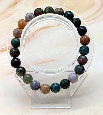 Indian Agate 8mm Bead  Bracelet