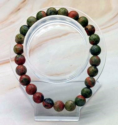 Unakite 8mm Bead  Bracelet  7 1/4