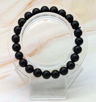 Black Obsidian 8mm Bead  Bracelet  6 1/4