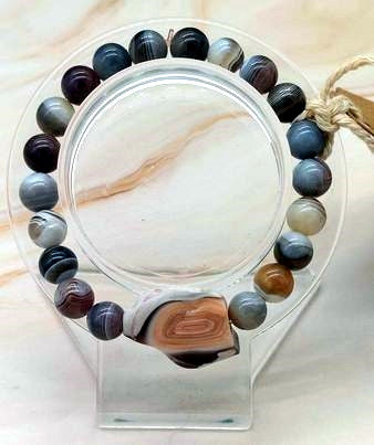 Botswana Agate  8mm Bead  Bracelet