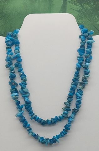 Blue Apatite Chip Necklace 34-36"