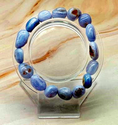 Blue Lace Agate  Nugget Bracelet  6 3/4