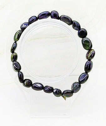 Blue Tiger Eye Chip Bracelet Size 6 1/2