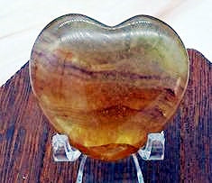 Yellow Fluorite Heart