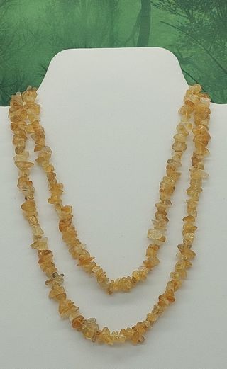 Citrine Chip Necklace 34-36"