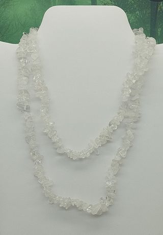 Clear Quartz  Chip Necklace 34-36"