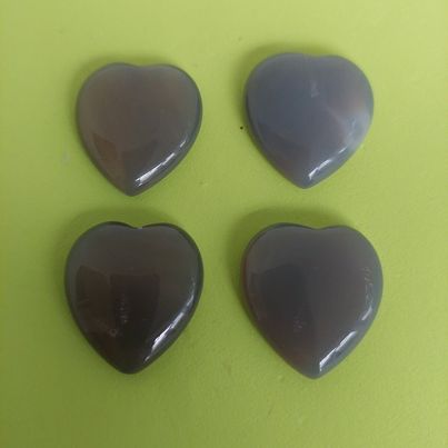 Grey Agate Heart Cabochons