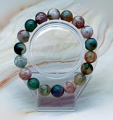 Green Flower Agate Bracelet size 6 1/2