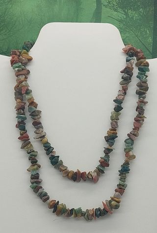 Indian Agate Chip Necklace 34-36"