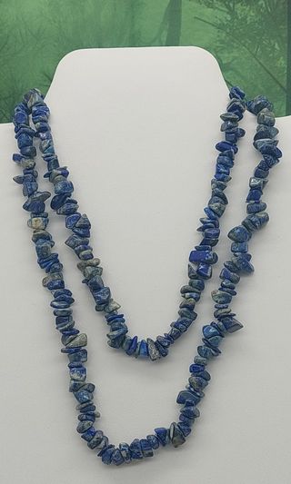 Lapis Lazuli Chip Necklace 34-36"