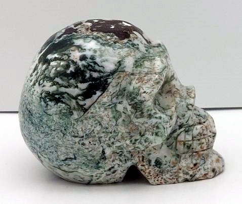 Moss Agate Skull