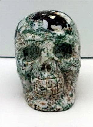 Moss Agate Skull