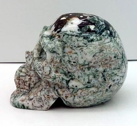 Moss Agate Skull