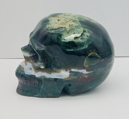 Moss Agate Skull