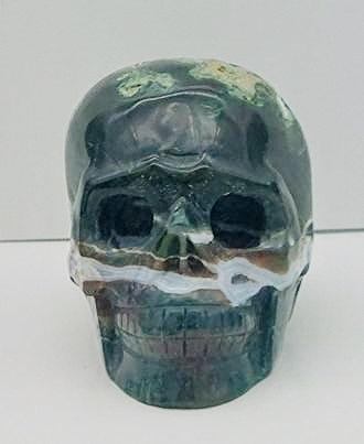 Moss Agate Skull