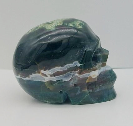 Moss Agate Skull