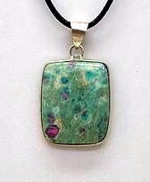 Ruby Fuchsite Square Pendant