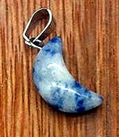 Blue Spotted Jasper Mini Moon Pendant