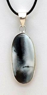 Dendritic Opal  Oval Pendant