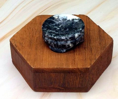 Zebra Jasper Round Sphere Stand