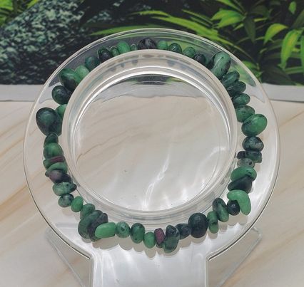 Ruby Zoisite  Mini Chip Bracelet Size 6