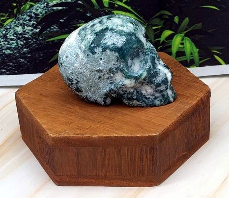 Moss Agate Skull