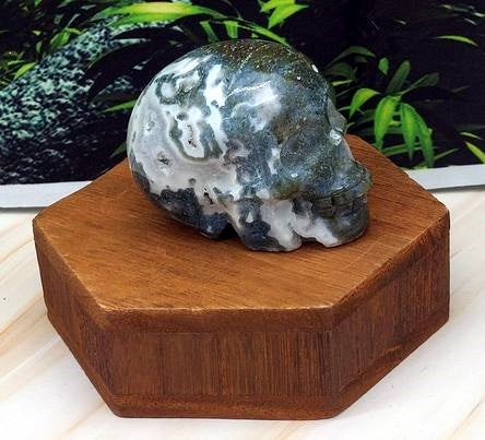 Moss Agate Skull