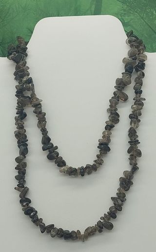 Smokey Quartz Chip Necklace 34-36"