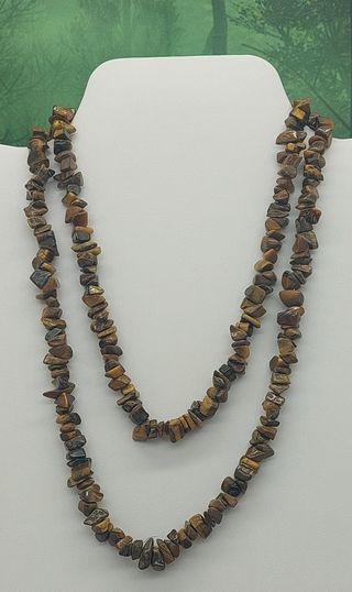 Tiger Eye	Chip Necklace 34-36"