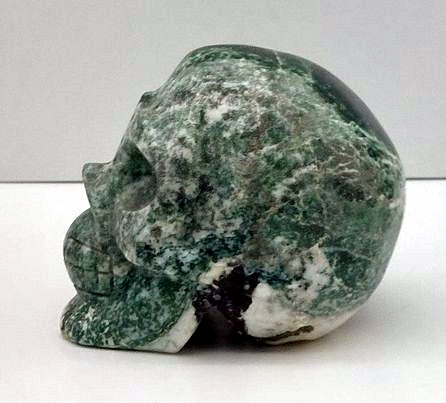 Moss Agate Skull