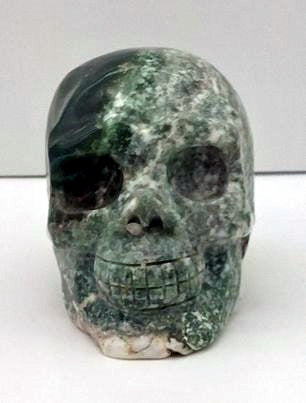 Moss Agate Skull