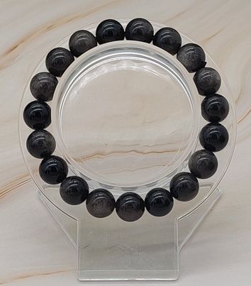 Silver Sheen Obsidian Bracelet Size 6